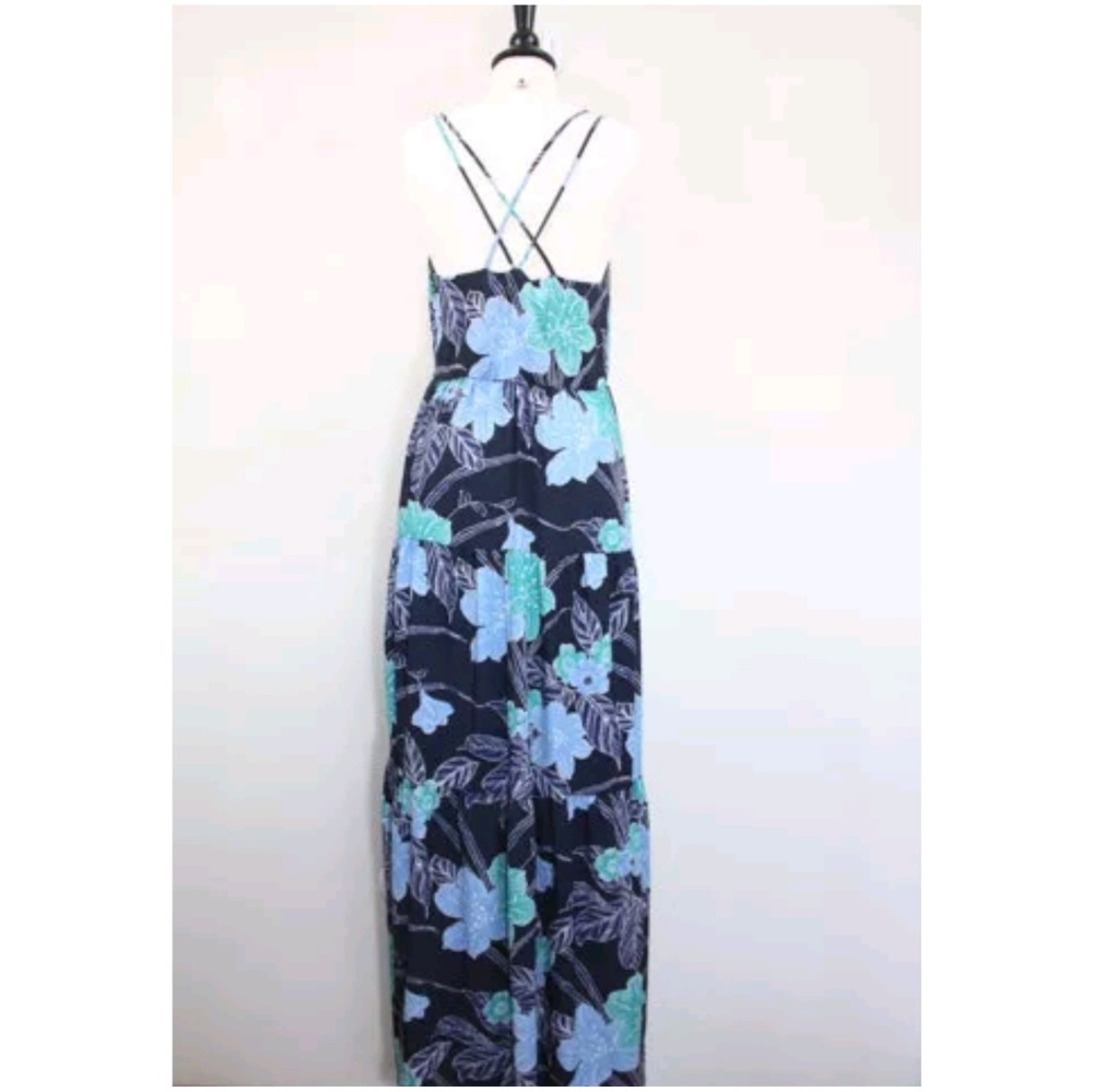 Ann Taylor LOFT Maxi Dress Floral Long Blue Womens - Picture 3 of 8